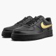 Nike Womens/Mens Air Force 1 Black Metallic Gold Removable Swoosh Pack CT2252 001 Running Sneakers