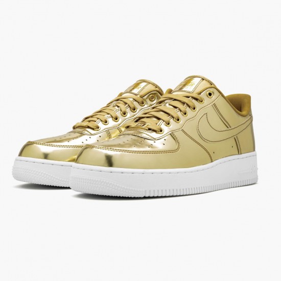 Nike Womens/Mens Air Force 1 Low Metallic Gold CQ6566 700 Running Sneakers