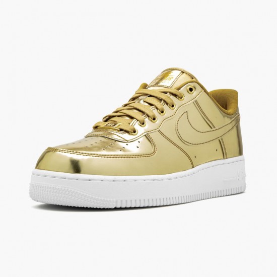 Nike Womens/Mens Air Force 1 Low Metallic Gold CQ6566 700 Running Sneakers