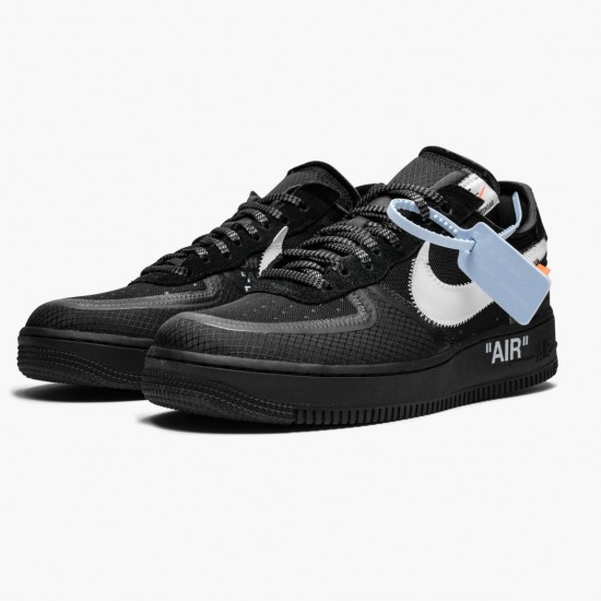 Nike Mens Air Force 1 Low Off White Black White AO4606 001 Running Sneakers