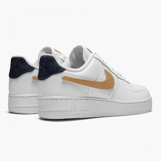 Nike Womens/Mens Air Force 1 Low Removable Swoosh Pack White Vachetta Tan CT2253 100 Running Sneakers