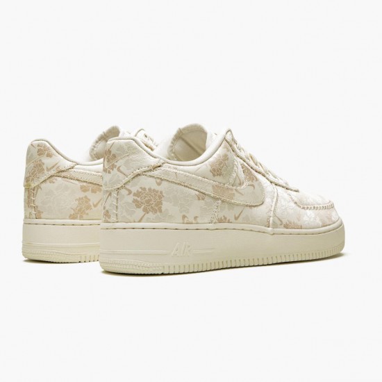 Nike Womens/Mens Air Force 1 Low Satin Floral Pale Ivory AT4144 100 Running Sneakers