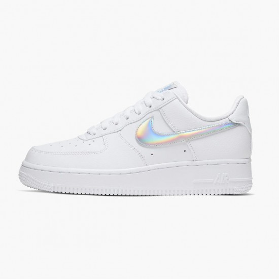 Nike Womens/Mens Air Force 1 Low White Irisdescent CJ1646 100 Running Sneakers