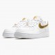 Nike Womens/Mens Air Force 1 Low White Metallic Gold DC2181 100 Running Sneakers