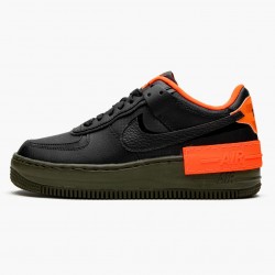 Nike Women's Air Force 1 Shadow Black Hyper Crimson Cargo Khaki CQ3317 001 Running Sneakers