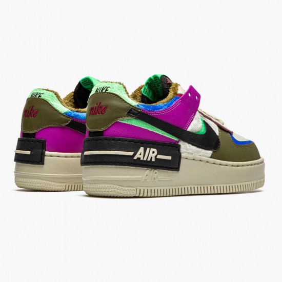 Nike Womens Air Force 1 Shadow Cactus Flower Olive Flak CT1985 500 Running Sneakers