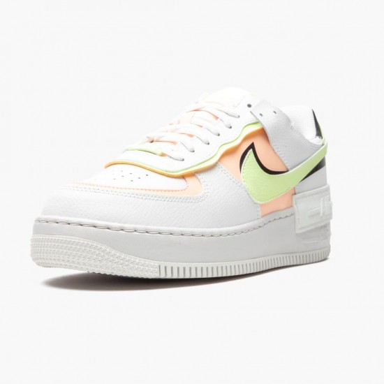 Nike Womens Air Force 1 Shadow Summit White Barely Volt Crimson Tint CI0919 107 Running Sneakers