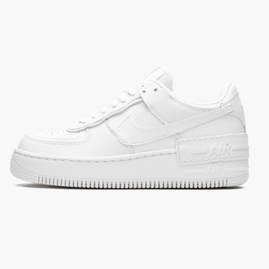 Nike Womens/Mens Air Force 1 Shadow Triple White CI0919 100 Running Sneakers