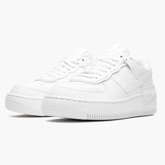 Nike Womens/Mens Air Force 1 Shadow Triple White CI0919 100 Running Sneakers