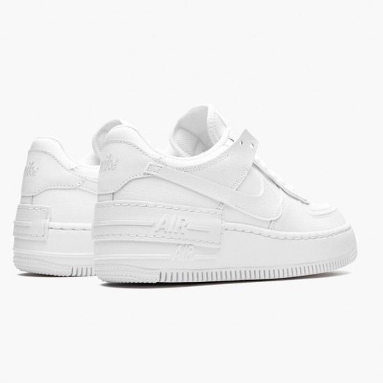 Nike Womens/Mens Air Force 1 Shadow Triple White CI0919 100 Running Sneakers