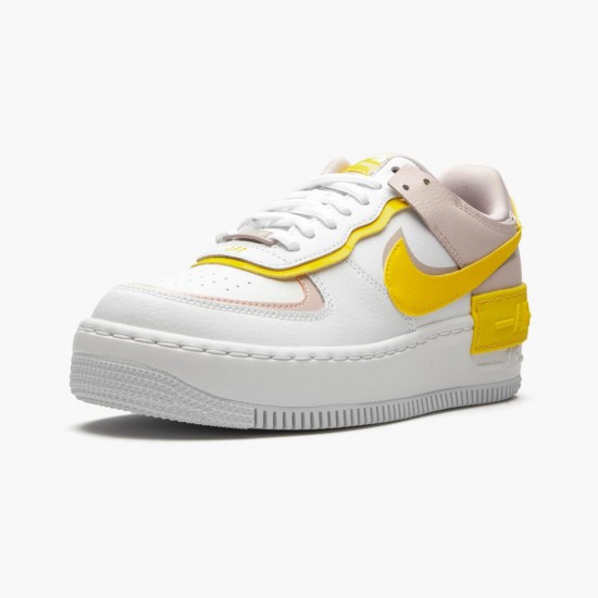 Nike Womens Air Force 1 Shadow White Barely Rose Speed Yellow CJ1641 102 Running Sneakers