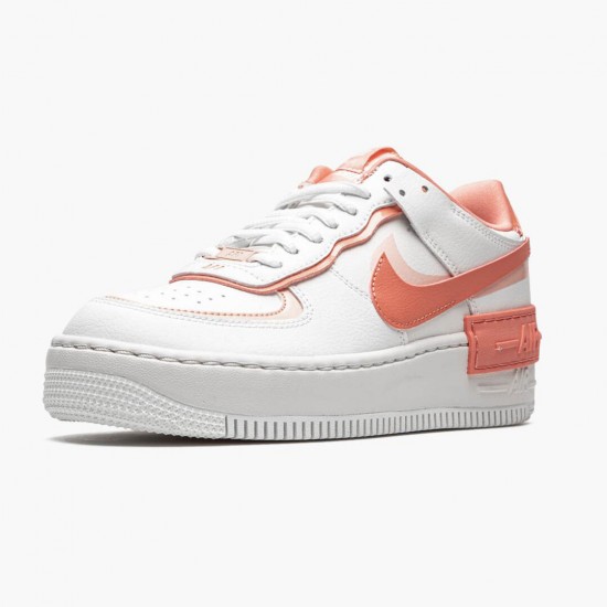 Nike Womens/Mens Air Force 1 Shadow White Coral Pink CJ1641 101 Running Sneakers