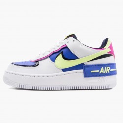 Nike Women's Air Force 1 Shadow White Sapphire Barely Volt CJ1641 100 Running Sneakers