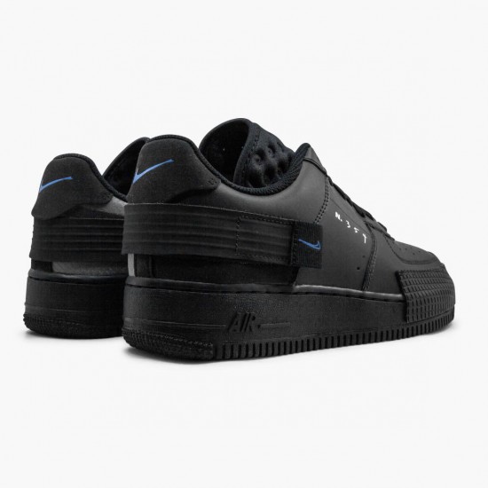 Nike Womens/Mens Air Force 1 Type Black Royal AT7859 001 Running Sneakers