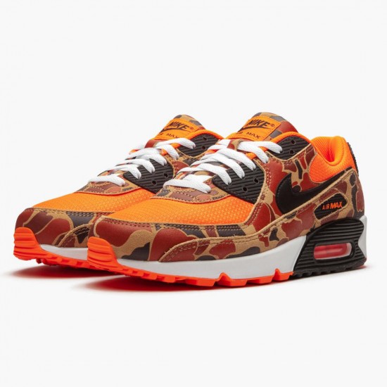 Nike Womens/Mens Air Max 90 Duck Camo Orange CW4039 800 Running Sneakers