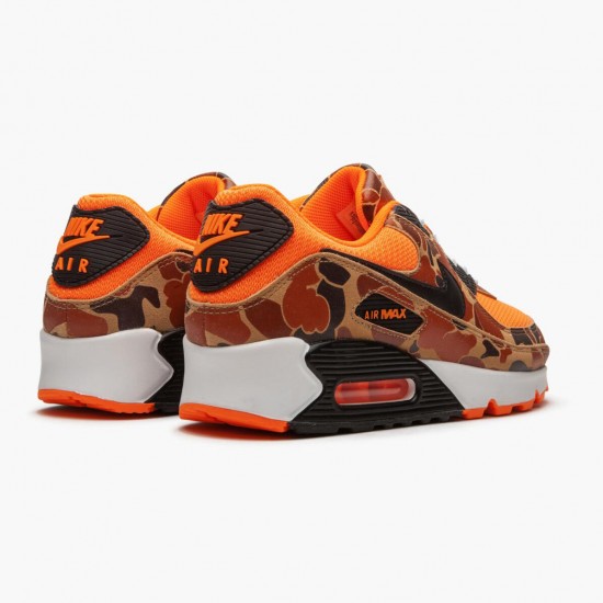 Nike Womens/Mens Air Max 90 Duck Camo Orange CW4039 800 Running Sneakers