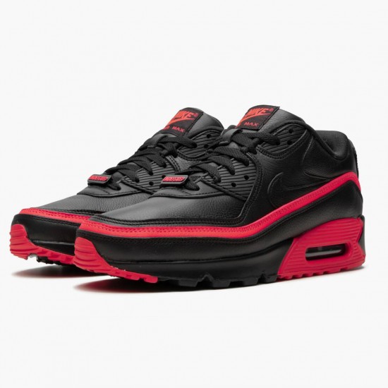 Nike Womens/Mens Air Max 90 Undefeated Black Solar Red CJ7197 003 Running Sneakers