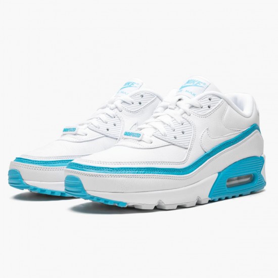 Nike Womens/Mens Air Max 90 Undefeated White Blue Fury CJ7197 102 Running Sneakers