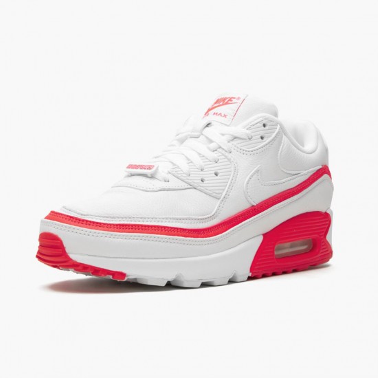 Nike Womens/Mens Air Max 90 Undefeated White Solar Red CJ7197 103 Running Sneakers