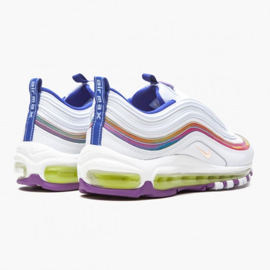 Nike Womens Air Max 97 White Iridescent Stripes CW2456 100 Running Sneakers