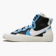 Nike Womens/Mens Blazer Mid sacai White Black Legend Blue BV0072 001 Running Sneakers