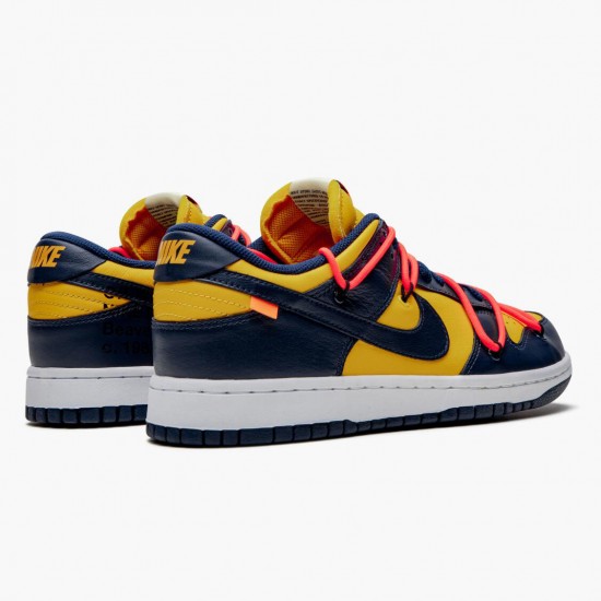 Nike Womens/Mens Dunk Low Off White University Gold Midnight Navy CT0856 700 Running Sneakers