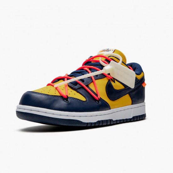 Nike Womens/Mens Dunk Low Off White University Gold Midnight Navy CT0856 700 Running Sneakers