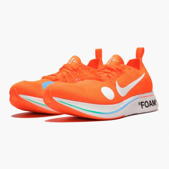 Nike Mens Zoom Fly Mercurial Off White Total Orange AO2115 800 Running Sneakers