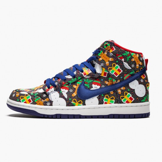 Nike Womens/Mens SB Dunk High Concepts Ugly Christmas Sweater 881758 446 Running Sneakers