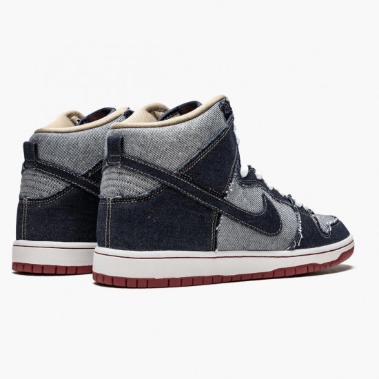 Nike Mens SB Dunk High Reese Forbes Denim CT6680 100 Running Sneakers