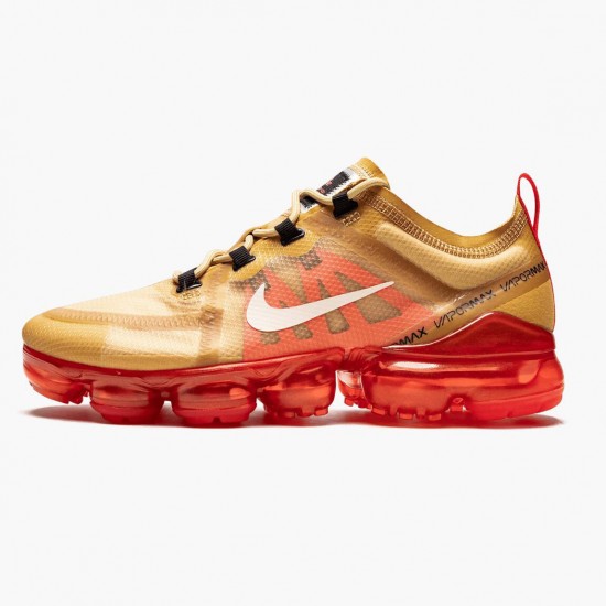 Nike Mens Air VaporMax 2019 Club Gold Ember Glow AR6631 701 Running Sneakers