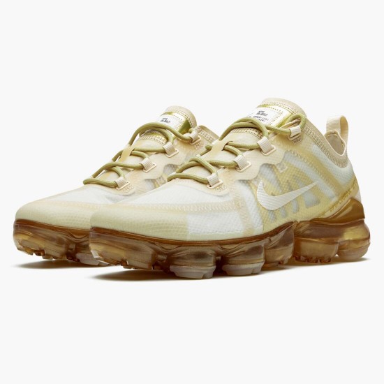 Nike Womens Air VaporMax 2019 Cream Light Bone AR6632 101 Running Sneakers