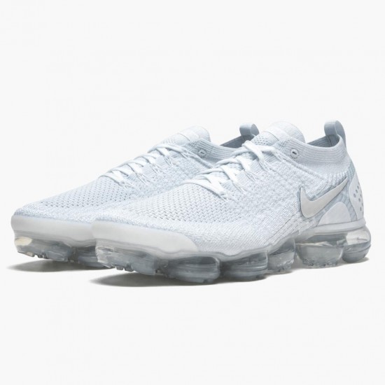 Nike Womens/Mens Air VaporMax Flyknit 2 White Vast Grey 942842 105 Running Sneakers