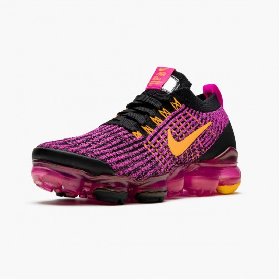 Nike Womens Air VaporMax Flyknit 3 Laser Fuchsia Laser Orange AJ6910 600 Running Sneakers