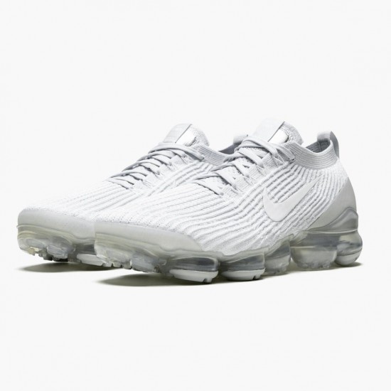 Nike Womens/Mens Air VaporMax Flyknit 3 White Pure Platinum AJ6900 102 Running Sneakers