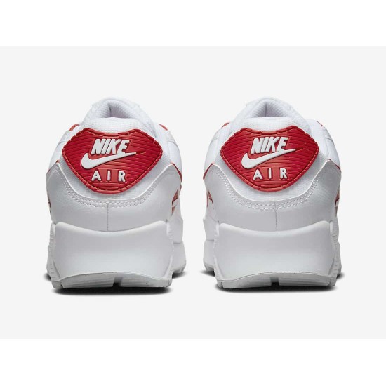 Nike Mens Air Max 90 White Red DX8966-100 Running Sneakers