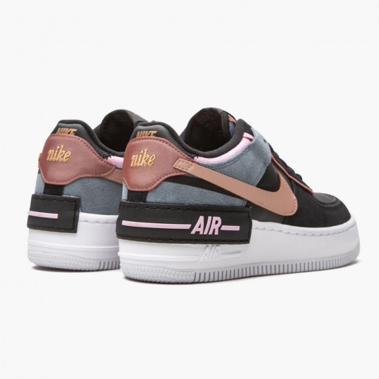 Nike Womens Air Force 1 Low Shadow Black Light Arctic Pink Claystone Red CU5315-001