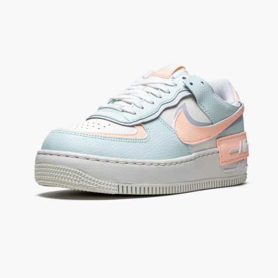 Nike Womens Air Force 1 Shadow Barely Green Crimson Tint Running Sneakers CU8591 104