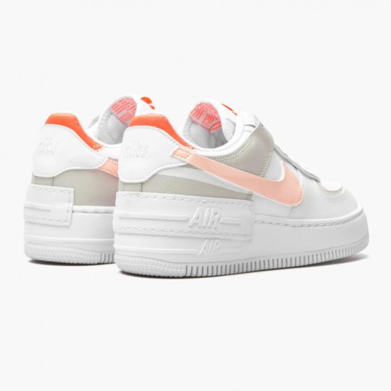 Nike Womens Air Force 1 Shadow White/Crimson Tint Running Sneakers DH3896-100